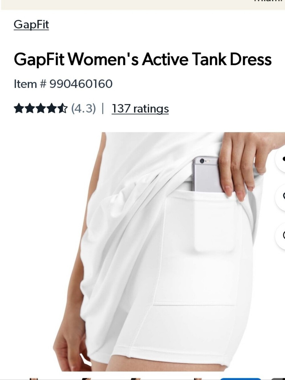 GAP White Sleeveless V-Neck Active Dress - Picture 10 of 11